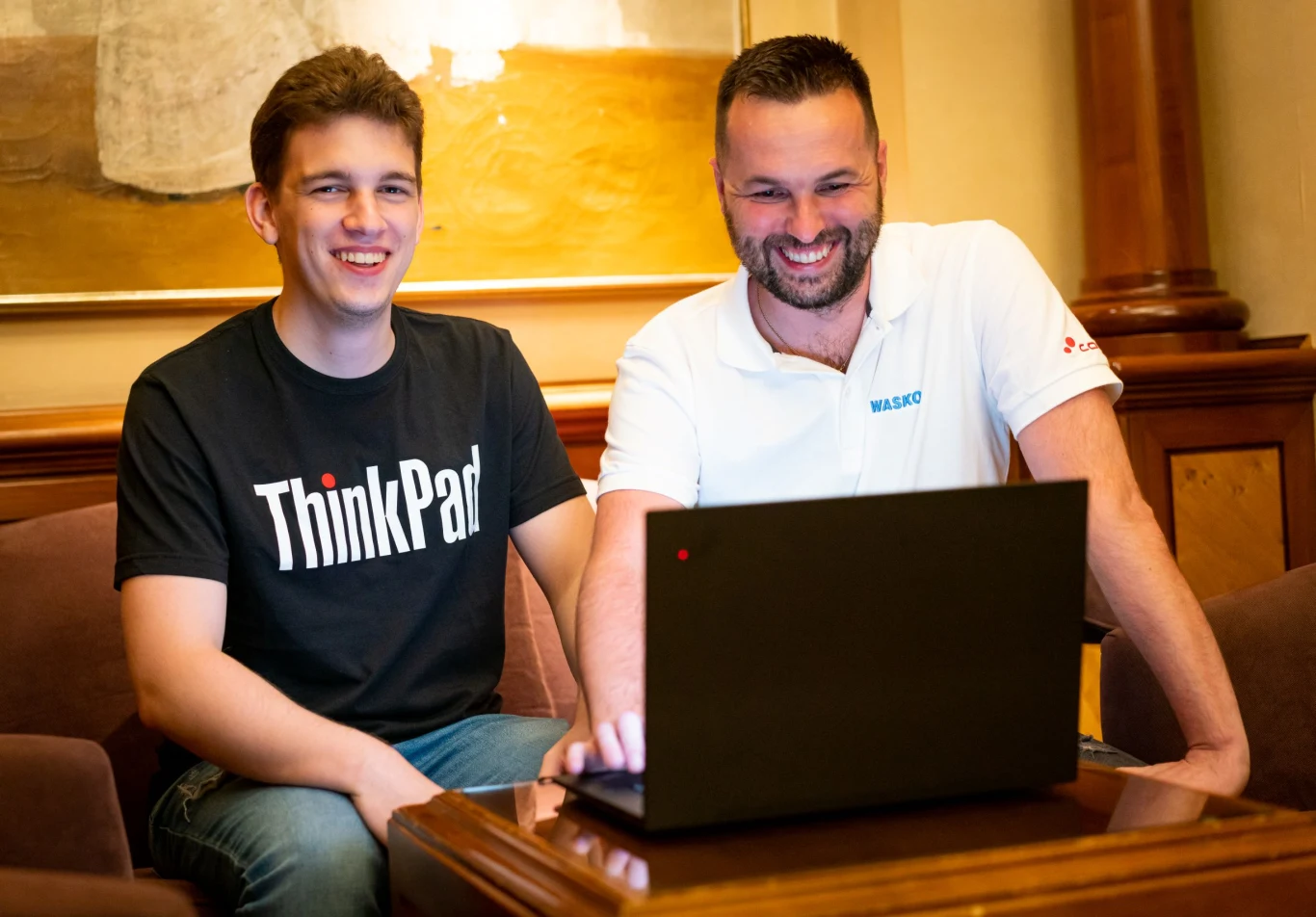 Jan Krzysztof Duda i trener Kamil Mitoń
