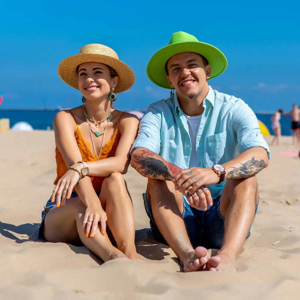 Paulina Łaba-Torres i Tomek Torres na gdańskiej plaży