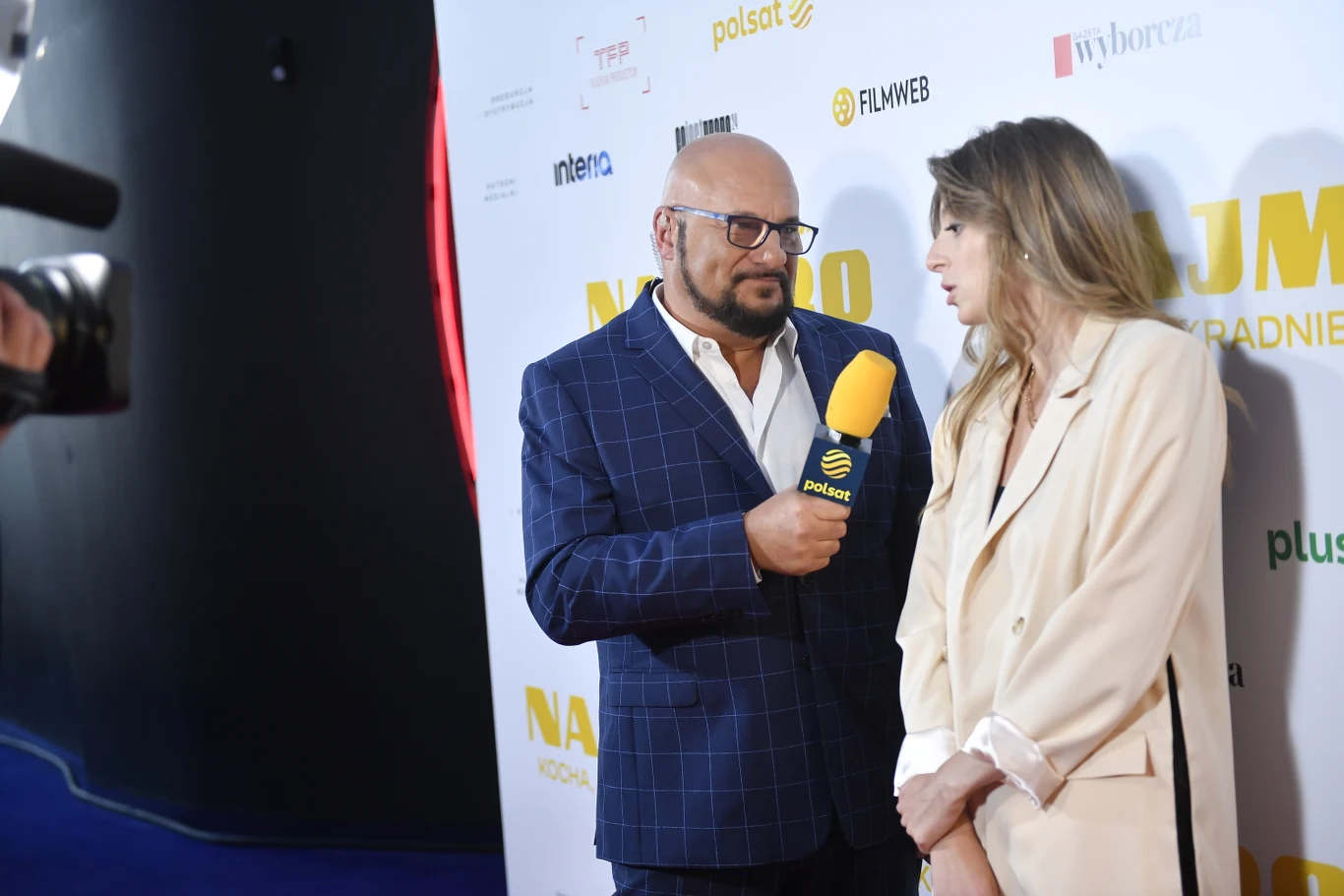 Masza Wągrocka i Piotr Gąsowski na premierze filmu  "Najmro. Kocha, kradnie, szanuje"