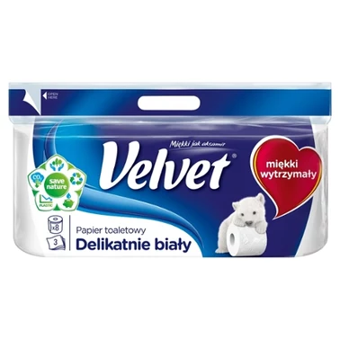 Velvet Delikatnie Biały Papier toaletowy 8 rolek - 3