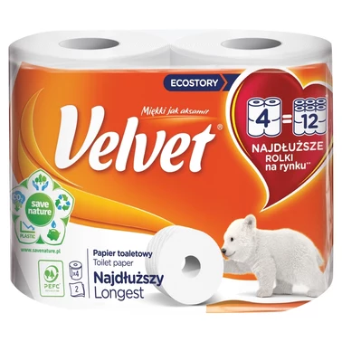 Velvet Najdłuższy Papier toaletowy 4 rolki - 4