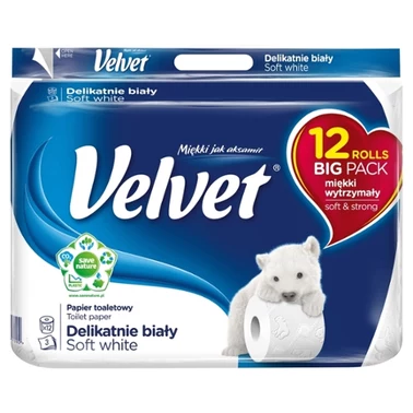 Velvet Delikatnie biały Papier toaletowy 12 rolek - 5