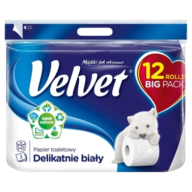 Velvet Delikatnie biały Papier toaletowy 12 rolek - 3