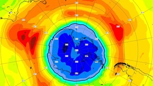 Dziura ozonowa nad południową półkulą. źródło: Copernicus Atmosphere Monitoring Service