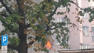 Pożar przy ulicy Fabrycznej