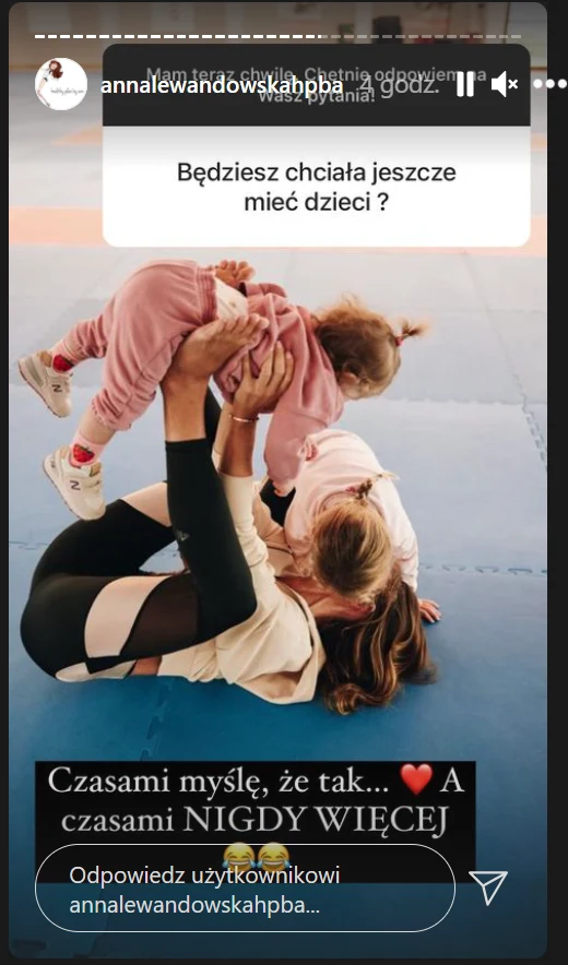 Anna Lewandowska na InsaStroy odpowiedziała na pytanie internauty 