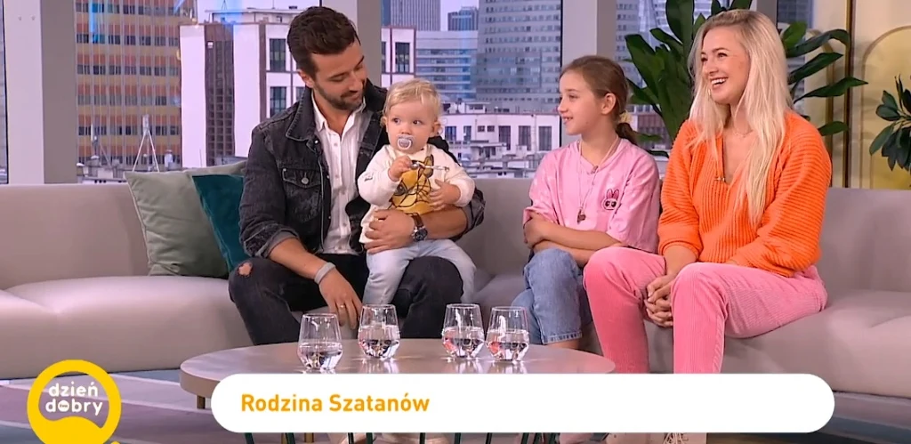 Basia Kurdej-Szatan z córką Hanią, mężem Rafałem i synem Henrykiem