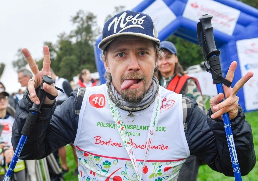 Bartosz Obuchowicz na biegu charytatywnym