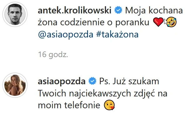 Pogaduszki małżonków na Instagramie