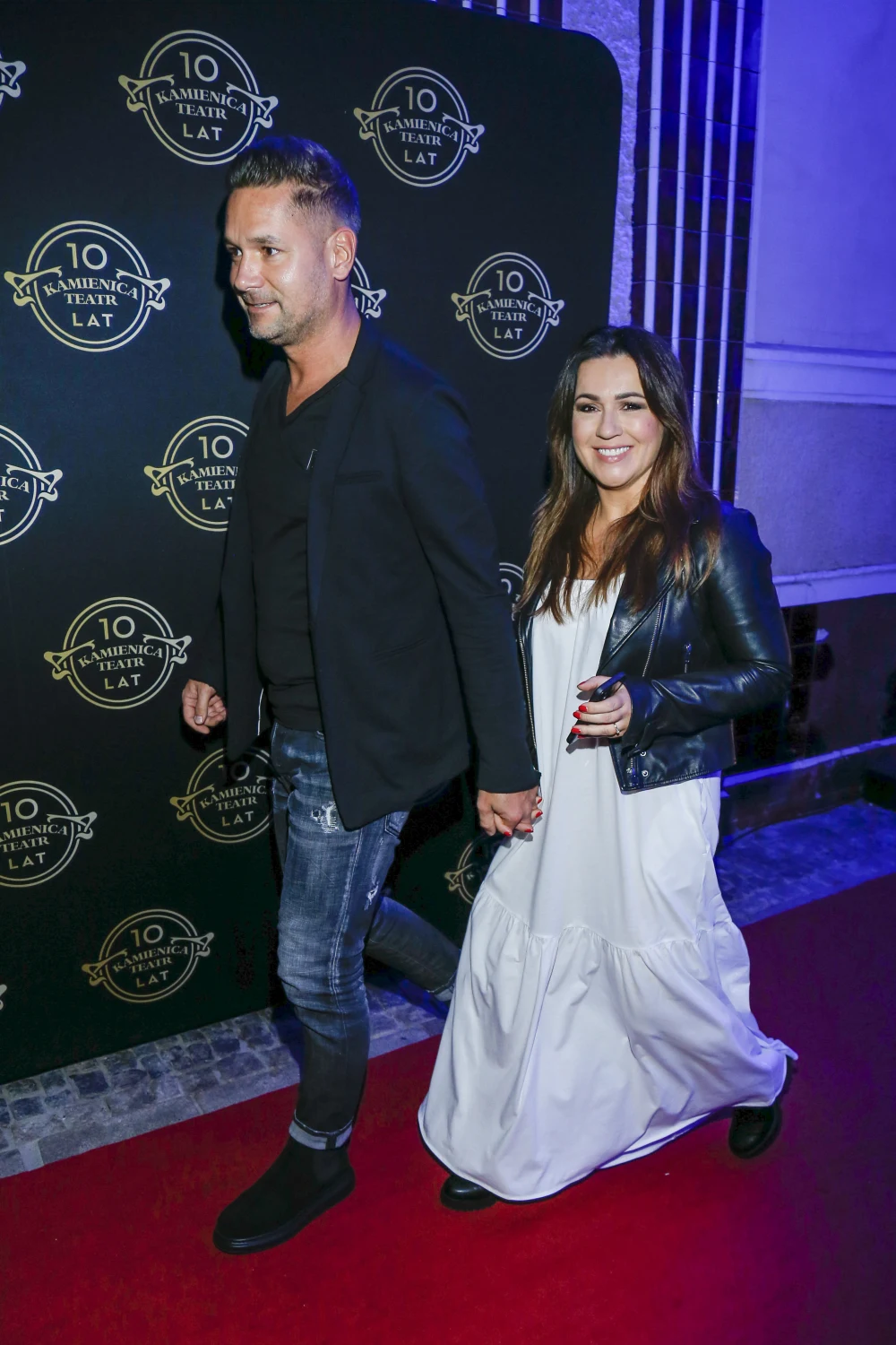 Beata Tadla z mężem na premierze spektaklu Beata Tadla z mężem na premierze spektaklu