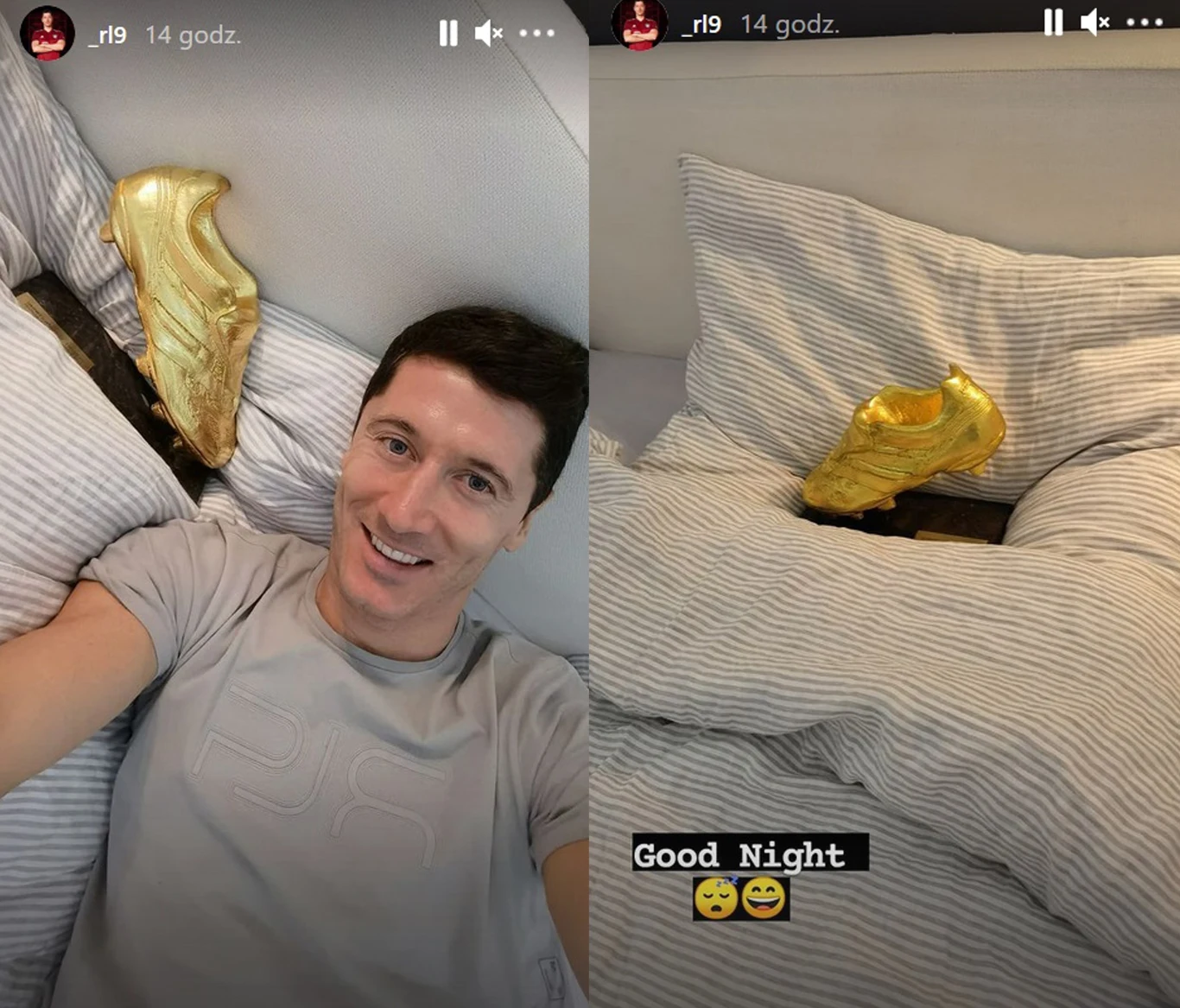 Robert Lewandowski poszedł spać ze Złotym Butem