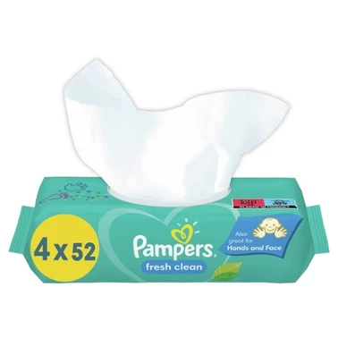 Pampers Fresh Clean Baby Wipes 4 Packs = 208 Wipes - 5