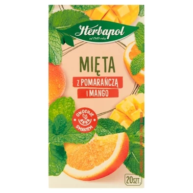 Herbapol Herbatka ziołowo-owocowa mięta z pomarańczą i mango 30 g (20 x 1,5 g) - 0