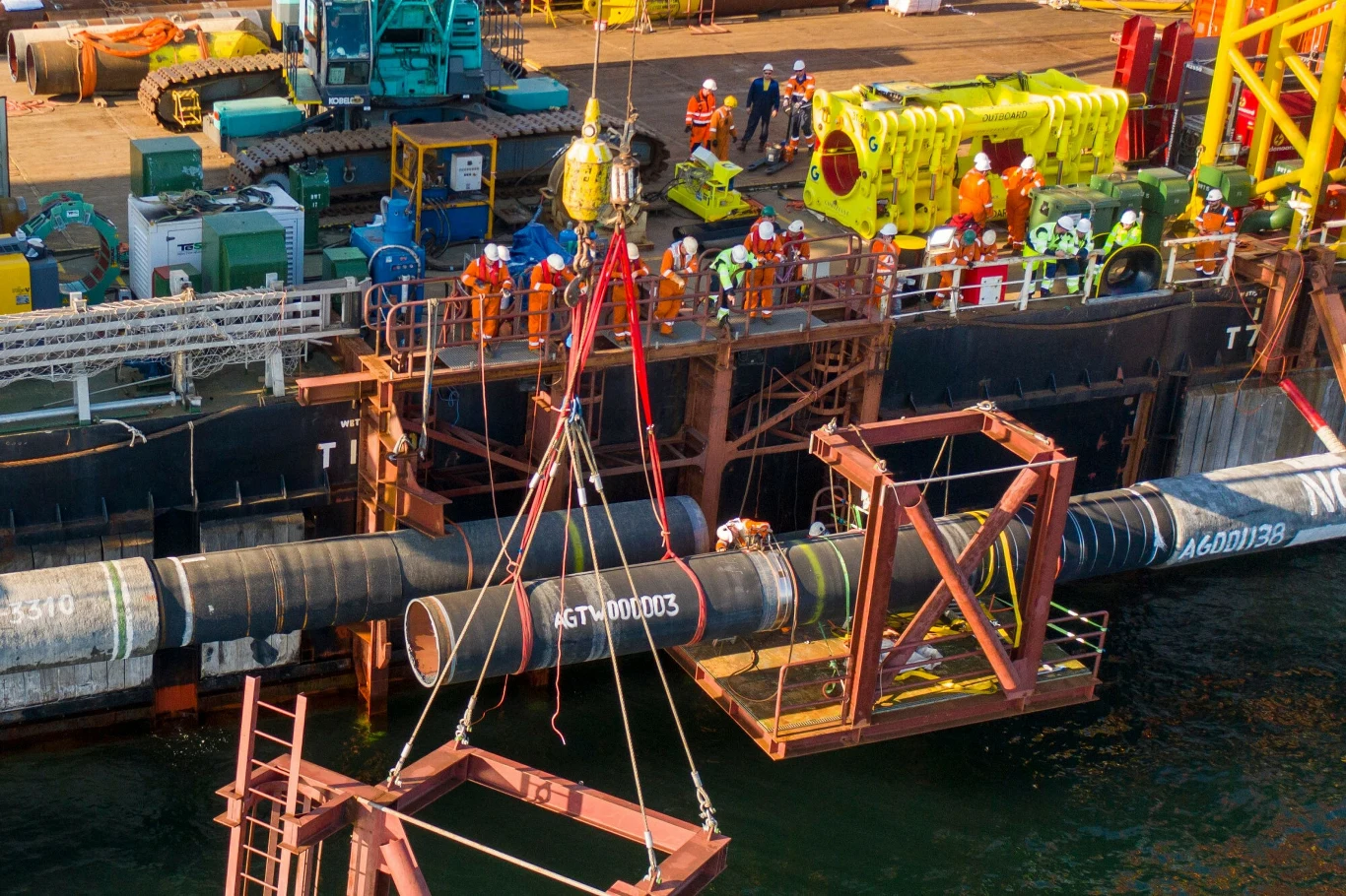 Ostatni etapu budowy rurociągu Nord Stream 2 na Morzu Bałtyckim