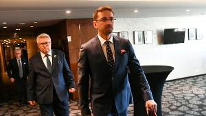 Na pierwszym planie Sebastian Świderski - nowy prezes PZPS. W tle - Ryszard Czarnecki