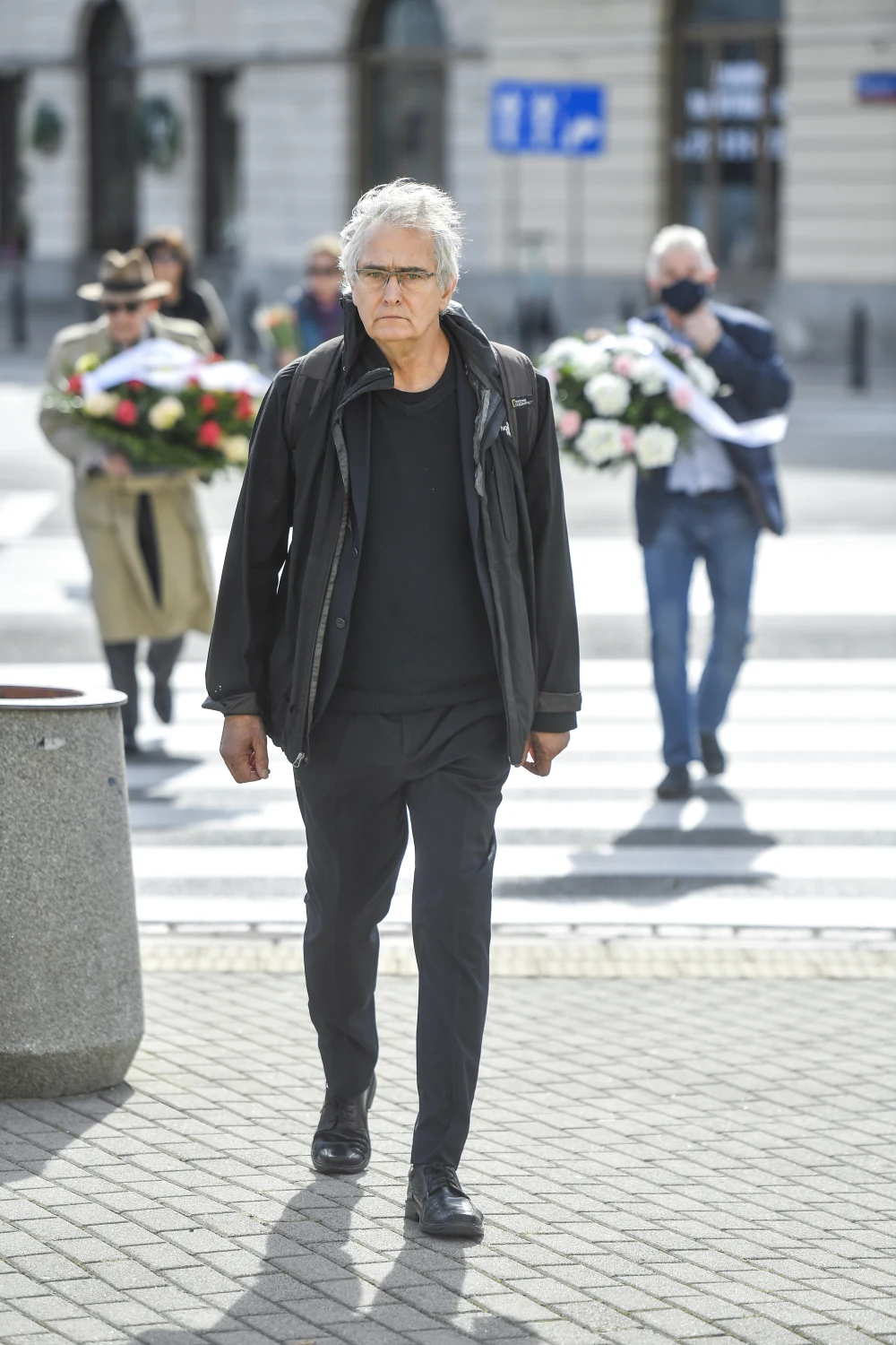 Olgierd Łukaszewicz na pogrzebie Krystyny Kołodziejczyk i Wiesława Szyszko.