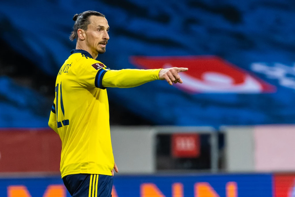 Zlatan Ibrahimović w barwach reprezentacji Szwecji. Zdjęcie zostało wykonane w marcu 2021 roku Zlatan Ibrahimović w barwach reprezentacji Szwecji. Zdjęcie zostało wykonane w marcu 2021 roku