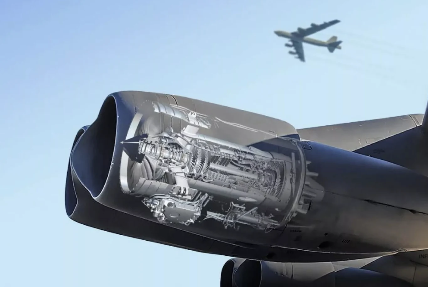 Przekrój przez silnik F-130 Przekrój przez silnik F-130