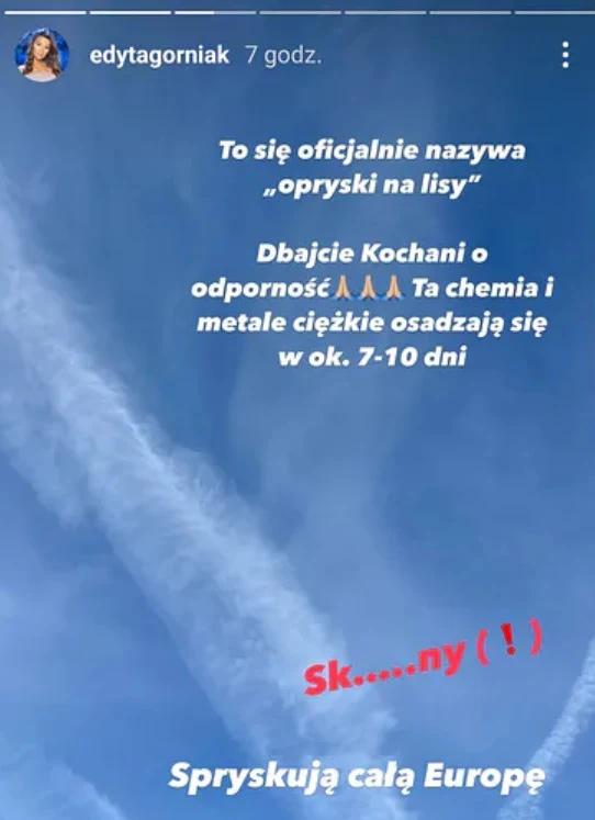 Edyta Górniak o chemtrails