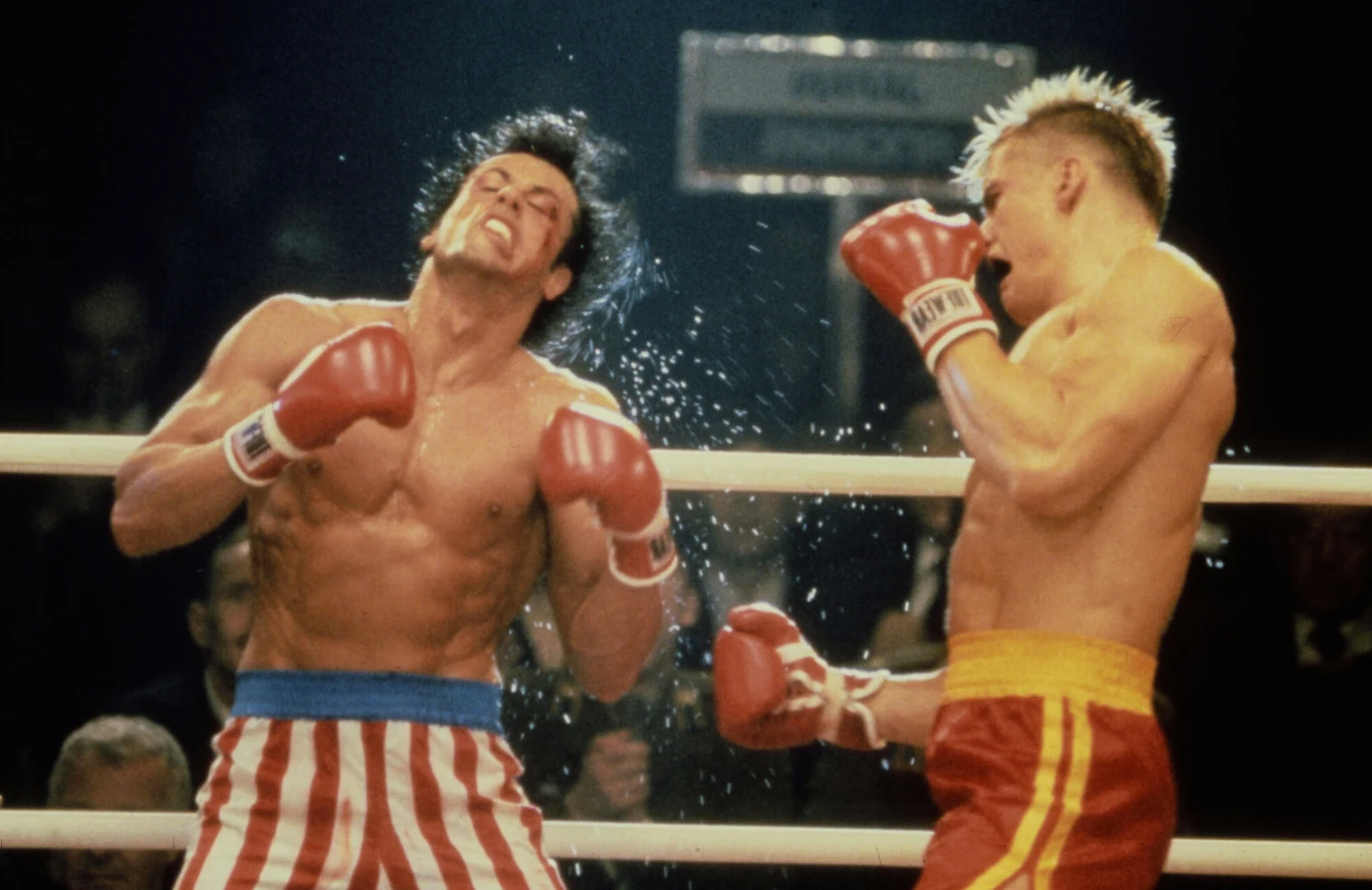 Rocky IV (1985) Sylvester Stallone i Dolph Lundgren Rocky IV (1985) Sylvester Stallone i Dolph Lundgren