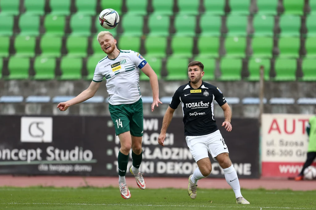 Warta Poznań w meczu z Olimpią Grudziądz Warta Poznań w meczu z Olimpią Grudziądz