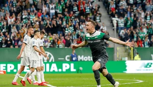 Maciej Gajos z Lechii Gdańsk po zdobyciu bramki w meczu z Legią Warszawa