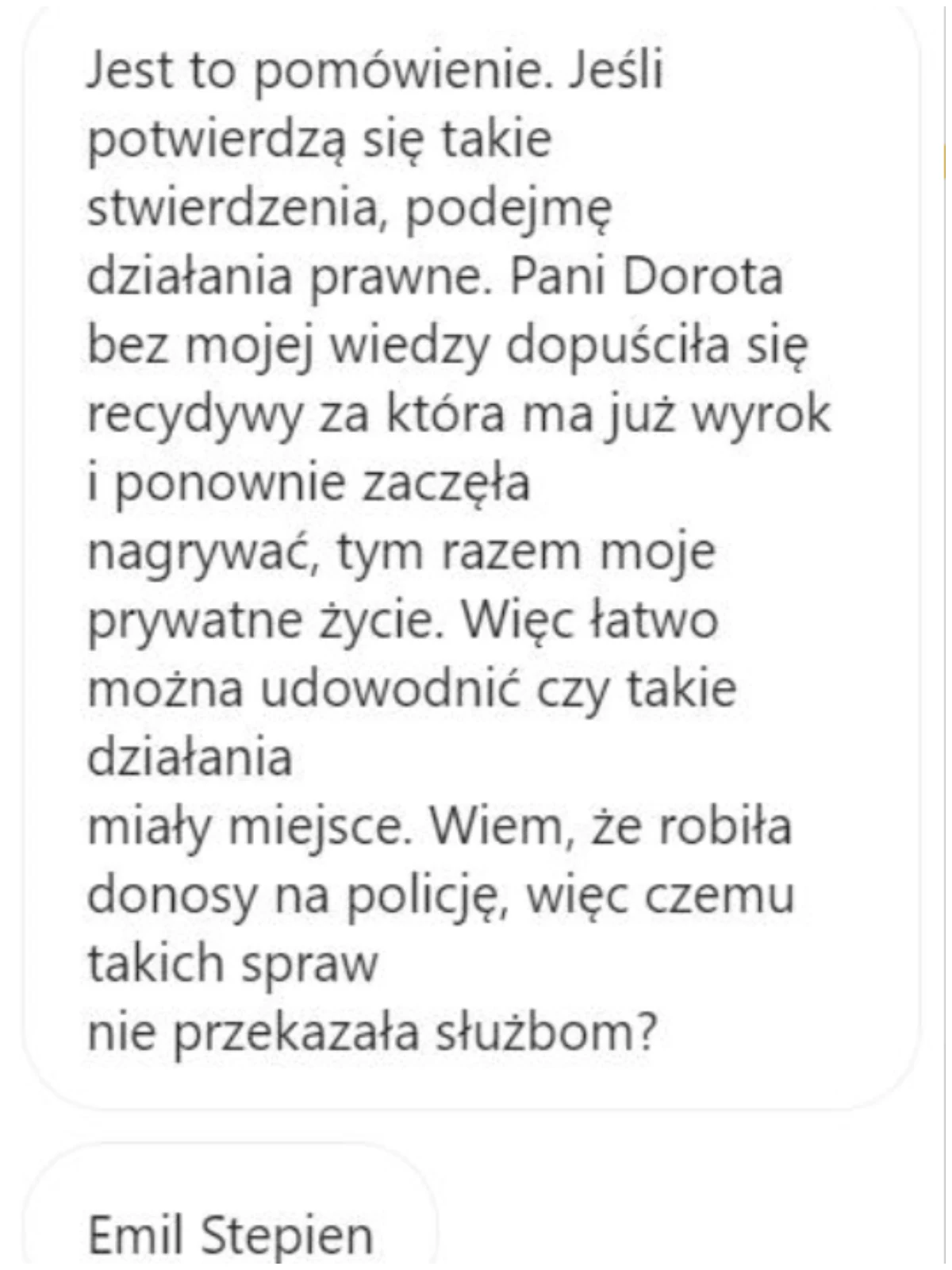 Oświadczenie Emila Stępnia Oświadczenie Emila Stępnia