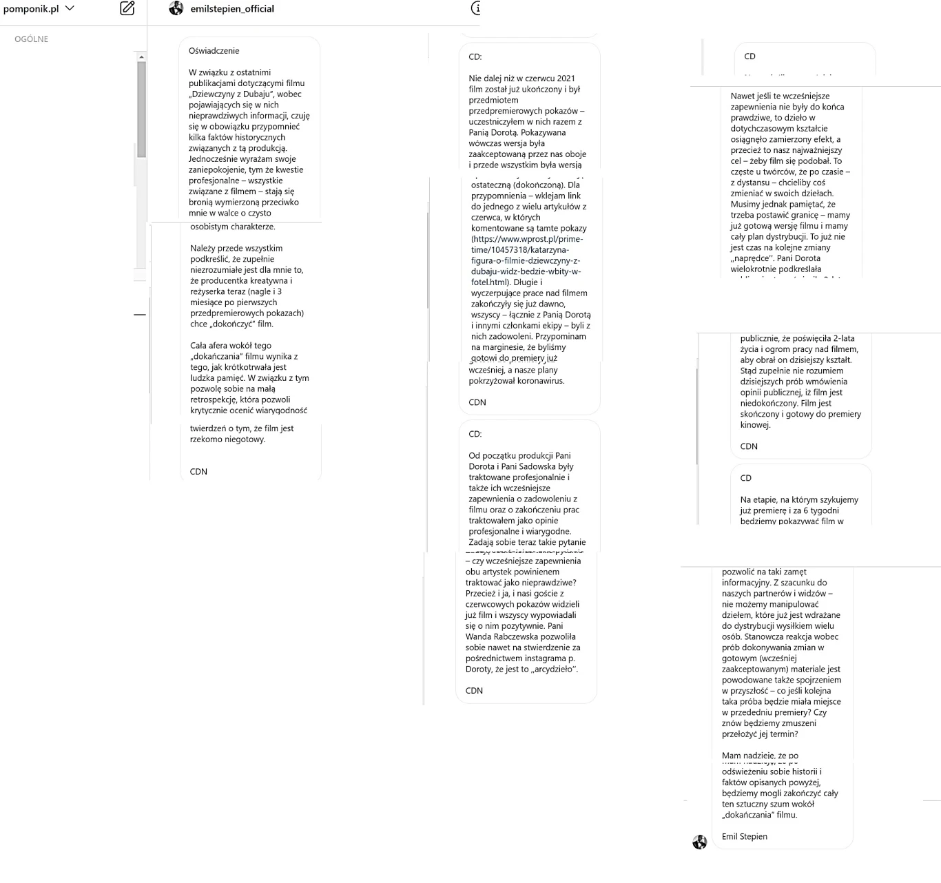 Obszerne oświadczenie Emila Stępnia Obszerne oświadczenie Emila Stępnia