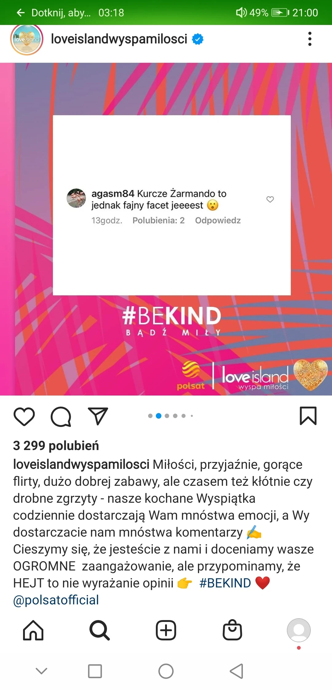 Miłe komentarze widzów zasługują na wyróżnienie Miłe komentarze widzów zasługują na wyróżnienie