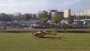 Lądowanie śmigłowca LPR w Warszawie