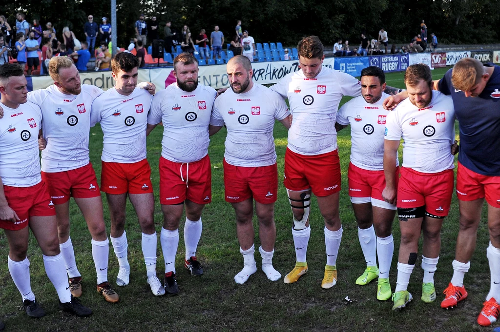 Reprezentacja Polska w rugby przed meczem z Węgrami w Krakowie Reprezentacja Polska w rugby przed meczem z Węgrami w Krakowie
