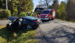 Wypadek na drodze między miejscowościami Władysławów a Miedźno