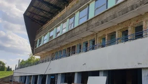 Stadion Śląska Świętochłowice podczas modernizacji