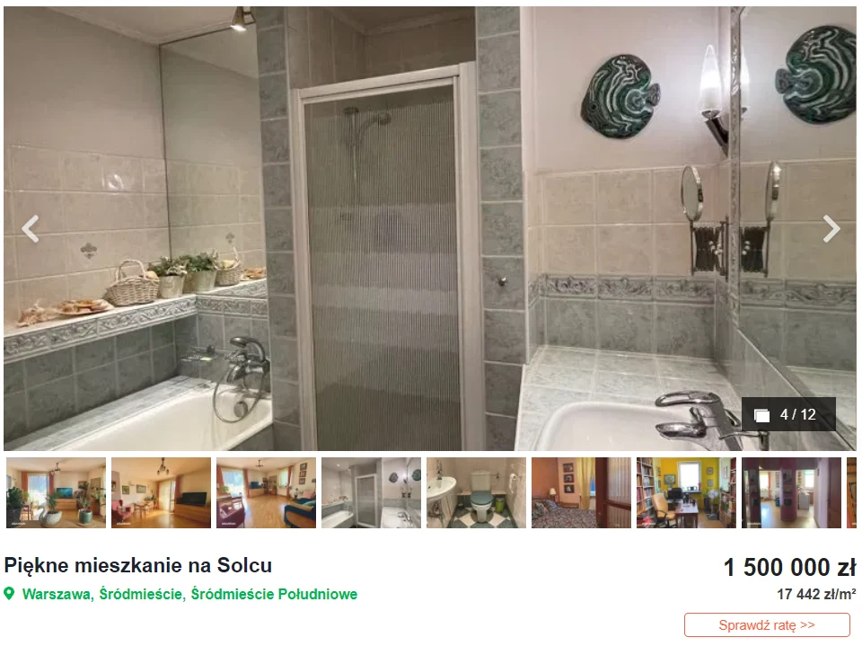 Mieszkanie Doroty Zawadzkiej na sprzedaż