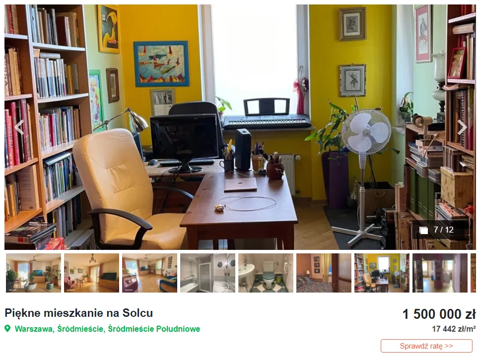 Mieszkanie Doroty Zawadzkiej na sprzedaż