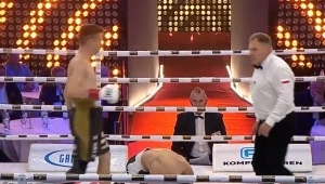 Gracjan Królikowski (z lewej) pokonał przed czasem Grzegorza Radtke