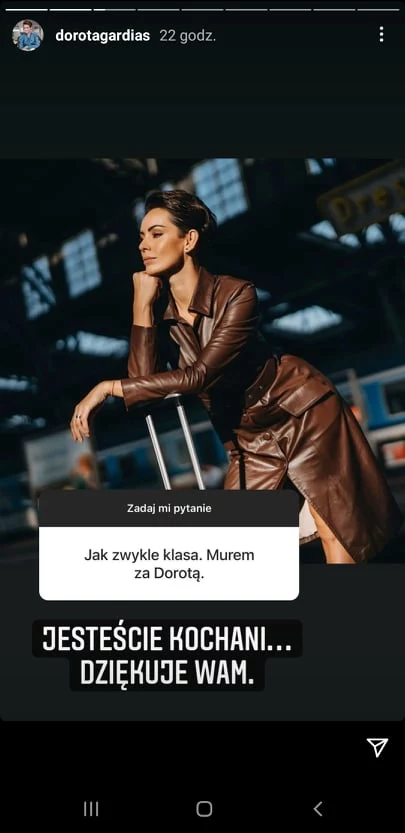 Dorota Gardias była wzruszona wsparciem fanów 