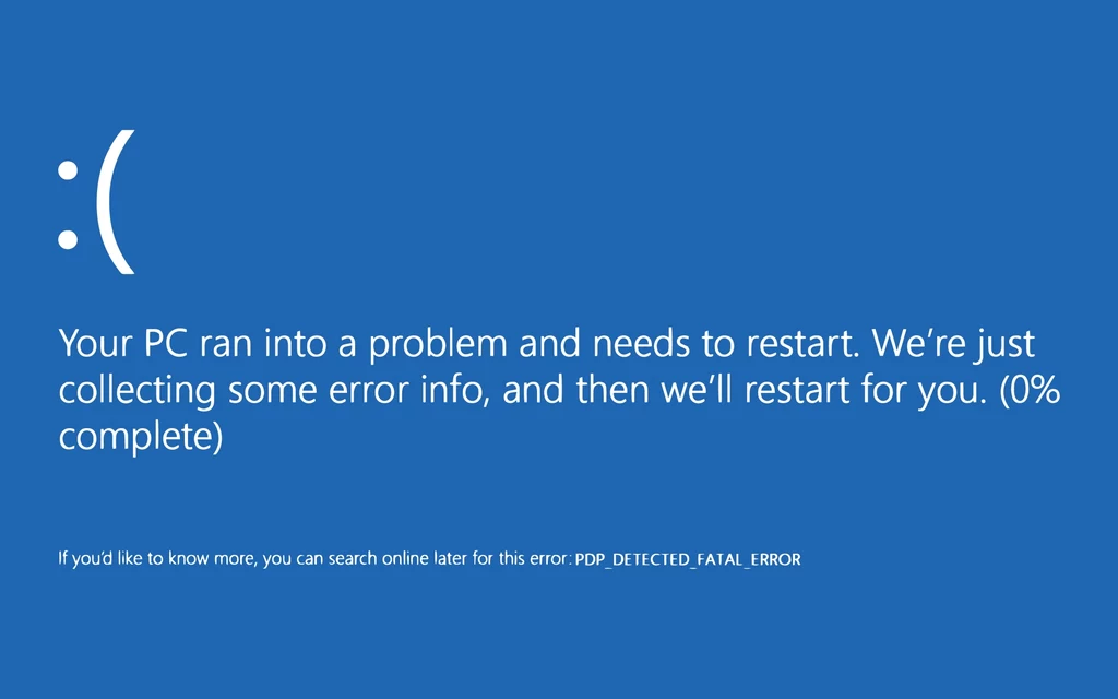 Blue Screen zazwyczaj oznacza groźny błąd systemu