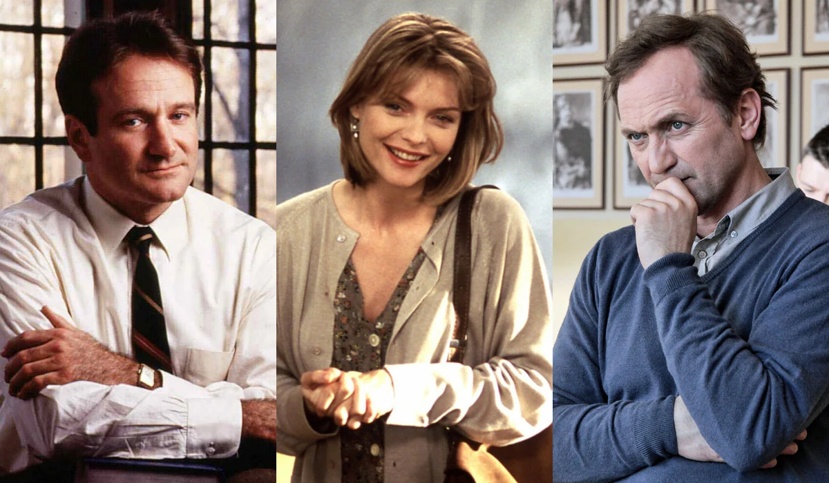 Robin Williams ("Stowarzyszenie umarłych poetów"), Michelle Pfeiffer ("Młodzi gniewni") i Andrzej Chyra ("Carte blanche") Robin Williams ("Stowarzyszenie umarłych poetów"), Michelle Pfeiffer ("Młodzi gniewni") i Andrzej Chyra ("Carte blanche")