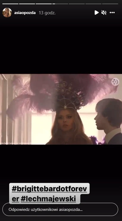 Joanna Opozda w roli Brigitte Bardot / @asiaopozda Joanna Opozda w roli Brigitte Bardot / @asiaopozda