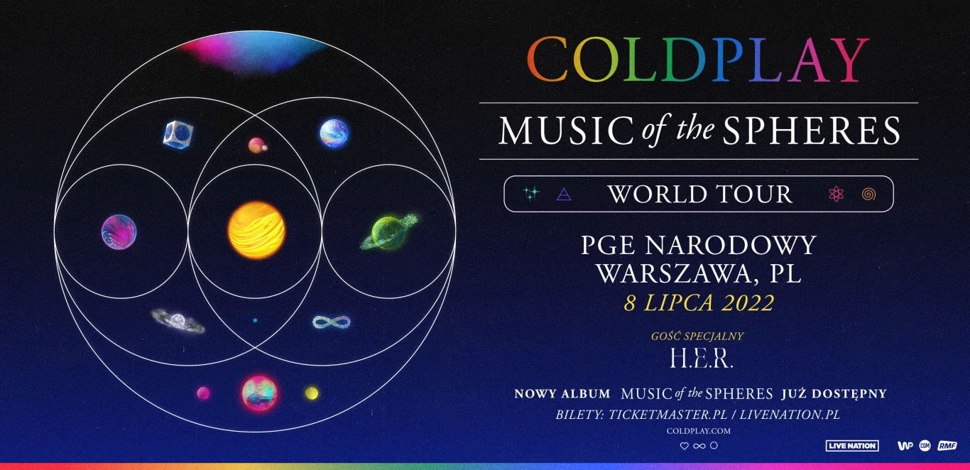 Coldplay wystąpi w ramach trasy "Music of the Spheres World Tour"