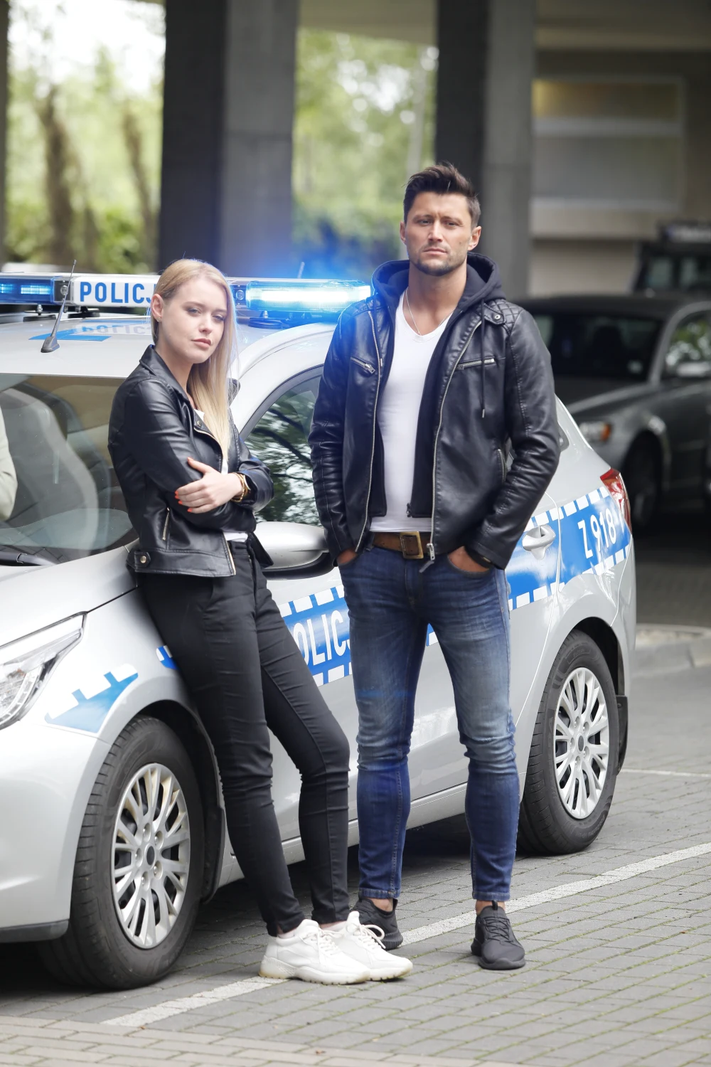 Piotr Mróz na planie serialu "Gliniarze"