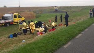 Wypadek busa na autostradzie A2