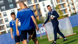 Bartłomiej Grzelak na treningu Lecha Poznań