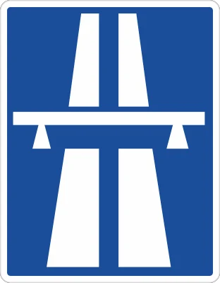 Znak D-9 oznacza wjazd na autostradę. 