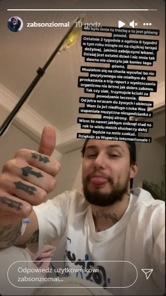Żabson wyjaśnia swoją nieobecność w social mediach