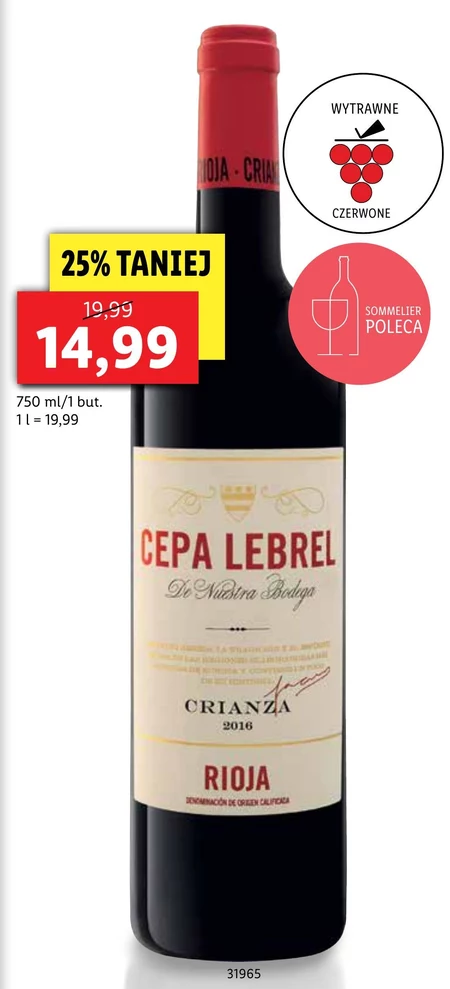 Wino czerwone Cepa Lebrel