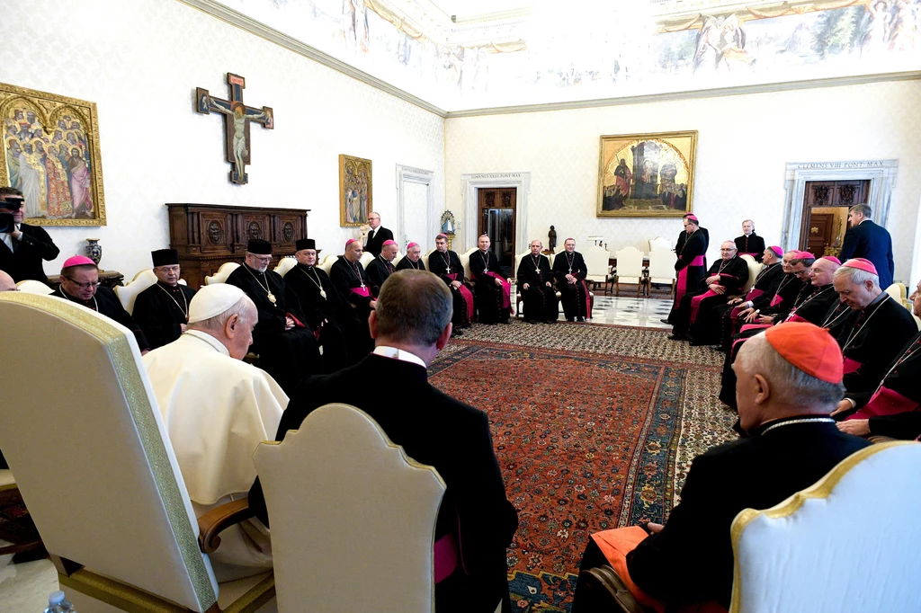 Papież Franciszek na spotkaniu z biskupami z Polski Papież Franciszek na spotkaniu z biskupami z Polski
