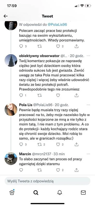 Pola Lis dyskutuje na Twitterze Pola Lis dyskutuje na Twitterze