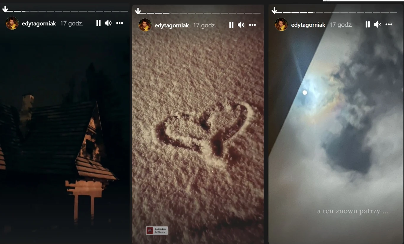 Edyta ostrzega fanów przed zimą! /https://www.instagram.com/edytagorniak/ Edyta ostrzega fanów przed zimą! /https://www.instagram.com/edytagorniak/